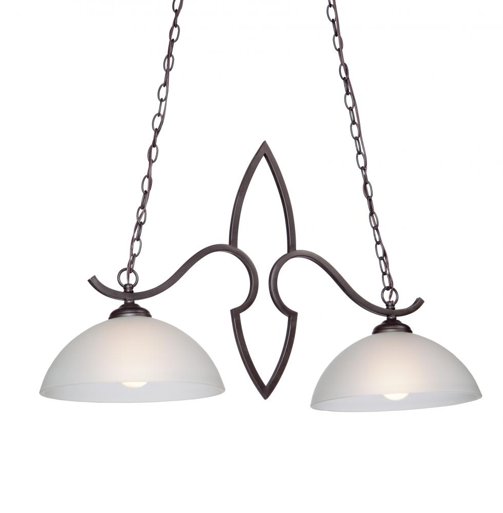 Two Light Deep Brown White Acid Glass Island Light