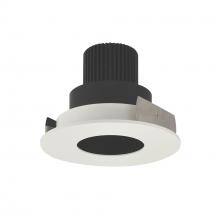 Nora NIO-4RPHCDXBMPW - 4" Iolite LED Round Pinhole, 800lm / 14W, Comfort Dim, Black Pinhole / Matte Powder White Flange