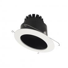 Nora NRM3-6S1L127FB - 6" Marquise III Round Slope Reflector, 900lm, 2700K, Flood Optic, Black Reflector/White Flange