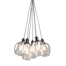 Artcraft AC10737BK - Clearwater 7 Light Cord Chandelier (Semi Gloss Black)