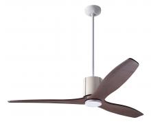 Modern Fan Co. LLX-GWIV-54-MG-NL-WC - LeatherLuxe DC Fan; Gloss White Finish with Ivory Leather; 54" Mahogany Blades; No Light; Wall C
