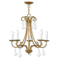 Livex Lighting 40875-48 - 5 Light Antique Gold Leaf Chandelier