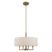 Livex Lighting 42604-01 - 4 Lt Antique Brass Pendant Chandelier