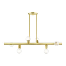 Livex Lighting 45866-12 - 6 Lt Satin Brass  Linear Chandelier