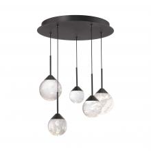 Schonbek Beyond BPD40205-BK - Quest 5 Light LED 3000K/3500K/4000K 120V-277V Multi-Light Pendant in Black with Clear Radiance Cry