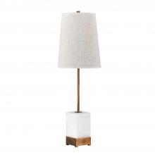 GABBY SCH-152210 - Geneva Console Lamp, 1-Light, White, Antique Brass, Natural Linen Shade, 37.25"H (SCH-152210 )