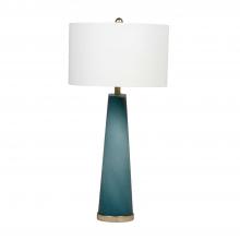 GABBY SCH-155110 - Brianna Table Lamp, 1-Light, Blue Glass, Champagne, Sea Salt Linen Shade, 33.5"H (SCH-155110 )