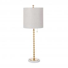 GABBY SCH-156035 - Addie Table Lamp, 1-Light, Gold Leaf, White Marble Base, Natural Shade, 34.25"H (SCH-156035 )