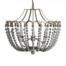 GABBY SCH-157015 - Peggy Chandelier, 6-Light, Champagne Silver, Dove White, 28.75"W (SCH-157015 )