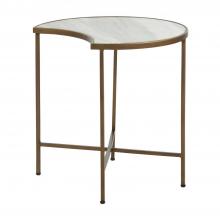 GABBY SCH-159025 - Sibyl Cocktail Table, Moon-Shaped, Feather Green Marble Top, Brushed Brass