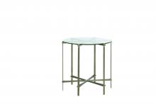GABBY SCH-161125 - Clarissa Side Table, Textured Champagne, Tempered Glass Top, 24.25"H (SCH-161125 )