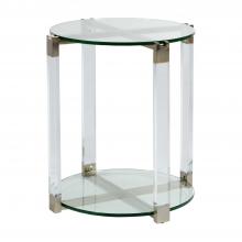 GABBY SCH-163275 - Ginny Side Table, Stainless Gold, Clear, 24.25"H (SCH-163275 )