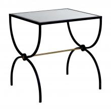 GABBY SCH-163340 - Marion Side Table, Black Marble Top, Textured Brass Frame, Brushed Brass Hardware, 25"H