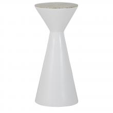 GABBY SCH-166225 - Essie Accent Table, White, Natural Rattan Top, 10"W (SCH-166225 )