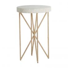 GABBY SCH-166235 - Jennings Side Table, White Cast Stone Top, Natural Seagrass Frame, 24.88"H (SCH-166235 )