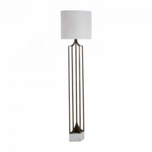 GABBY SCH-168050 - Ollie Floor Lamp, 1-Light, Brushed Copper, White Marble Base, Sea Salt Linen Shade, 72.38"H