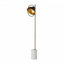 GABBY SCH-168070 - Olsen Floor Lamp, 1-Light, Rubbed Brass, Antique Vintage Gold, White Marble Base, Rubbed Bronze