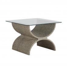 GABBY SCH-168145 - Cass Side Table, Natural Gray, Clear Glass Top, 21.25"H (SCH-168145 )