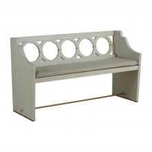 GABBY SCH-169335 - Churchill Bench, Cerused White, Stained Gold, Vienna Custard Cushion, 55.25"W (SCH-169335 )