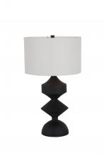 GABBY SCH-170015 - Maddox Table Lamp, 1-Light, Plaster Black, Feather White Linen Shade, 30"H (SCH-170015 )