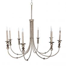 GABBY SCH-170060 - Quinci Chandelier, 8-Light, Silver Leaf, 46.5"W (SCH-170060 )