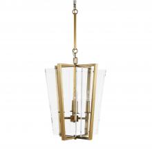 GABBY SCH-192102 - Melissa Lantern, 4-Light, Clear, Matte Antique Brass, 14.25"W (SCH-192102 )