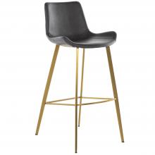 GABBY SCH-192300 - Hines Bar Stool, Dark Charcoal Brown, Brushed Gold, 40.2"H (SCH-192300 )