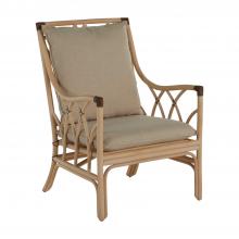 GABBY SCH-192370 - Milano Lounge Chair, Beige Linen, Natural Rattan Frame, 38.5"H (SCH-192370 )