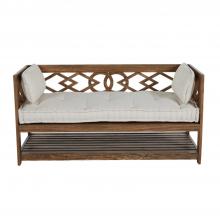 GABBY SCH-550390 - Modena Bench, Natural Wood Frame, Cream Linen Fabric Seat, 59.25"W (SCH-550390 )