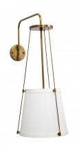 Jamie Young Co. 4CALI-ABOW - California Wall Sconce, Antique Brass, Off-White Linen, 24"W 4CALI-ABOW