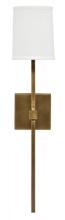 Jamie Young Co. 4MINE-SCAB - Minerva Wall Sconce, Antique Brass, White Linen Shade, 5"W 4MINE-SCAB