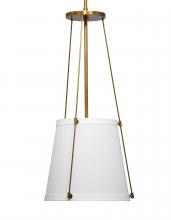 Jamie Young Co. 5CALI-ABOW - California Pendant, Antique Brass, Off-White Linen, 12"W 5CALI-ABOW