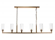 Jamie Young Co. 5LINE6-ABCL - Linear Chandelier, Brass, 62"W 5LINE6-ABCL