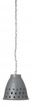 Jamie Young Co. 5PERF-TAPEGR - Perforated Pendant, Grey, 8.5"W 5PERF-TAPEGR