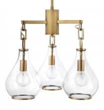 Jamie Young Co. 5TEAR3-CLAB - Tear Drop Chandelier, Brass, 22"W 5TEAR3-CLAB