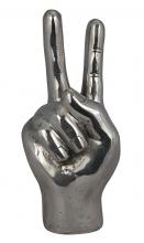 Noir AB-144SV - Peace Sign Sculpture, Silver, 4.5"W AB-144SV