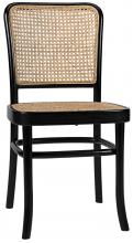 Noir AE-118CHB - Didas Dining Chair, Black Charcoal, Natural Caning, 33.5"H AE-118CHB