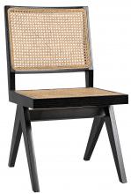 Noir AE-129CHB - Joseph Side Chair, Charcoal Black, Caning, 36.5"H AE-129CHB