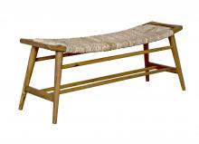 Noir AE-225T - Stockholm Bench, Rush Seagrass Fabric, Rush Seagrass Frame, 47"W AE-225T