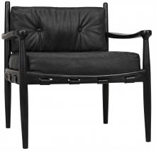 Noir AE-42CHB - Fogel Lounge Chair, Charcoal Black, Black Leather, 32"H AE-42CHB