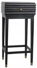 Noir AE-48CHB - Kitame Side Table, 1-Drawer, Charcoal Black, 35"H AE-48CHB