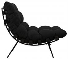 Noir AE-85CHB - Hanzo Lounge Chair, Charcoal Black, Black Cotton Fabric, 36"H AE-85CHB