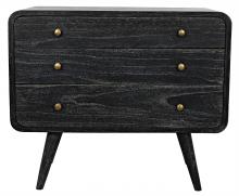 Noir AF-44CB - Bart Chest, 3-Drawer, Cinder Black, 36"W AF-44CB