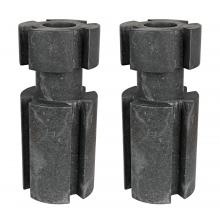 Noir AM-278BM2 - Doom Candle Holder, Black Marble, 6.5"W AM-278BM2