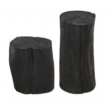 Noir AW-46BB-2 - Budi Side Table, Burnt Black, 20"H AW-46BB-2