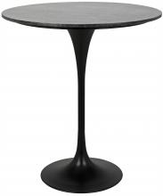 Noir GBAR001MTB-36 - Laredo Bar Table, Matte Black, Night Snow Marble Top, 36"W GBAR001MTB-36