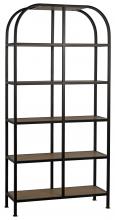 Noir GBCS193GT - Sl07 Bookcase, Gold Teak, Matte Black, 81"H GBCS193GT