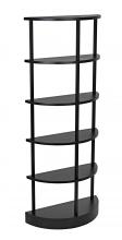 Noir GBCS234MTB - Spago Bookcase, Black Metal, 75"H GBCS234MTB