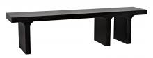 Noir GBEN139HB - Kir Bench, Hand-Rubbed Black, 74"W GBEN139HB