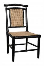 Noir GCHA126HB - Colonial Bamboo Dining Chair, Hand-Rubbed Black, 40"H GCHA126HB